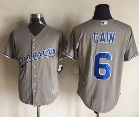 Wholesale Cheap Royals #6 Lorenzo Cain New Grey Cool Base Stitched MLB Jersey
