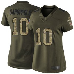 Wholesale Cheap Nike 49ers #10 Jimmy Garoppolo Green Women\'s Stitched NFL Limited 2015 Salute to Service Jersey