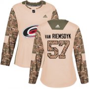 Wholesale Cheap Adidas Hurricanes #57 Trevor Van Riemsdyk Camo Authentic 2017 Veterans Day Women's Stitched NHL Jersey