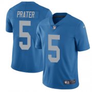 Wholesale Cheap Nike Lions #5 Matt Prater Blue Throwback Men's Stitched NFL Vapor Untouchable Limited Jersey