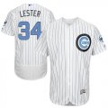 Wholesale Cheap Cubs #34 Jon Lester White(Blue Strip) Flexbase Authentic Collection Father's Day Stitched MLB Jersey