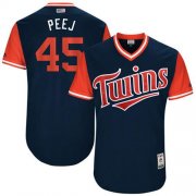 Wholesale Cheap Twins #45 Phil Hughes Navy "Peej" Players Weekend Authentic Stitched MLB Jersey