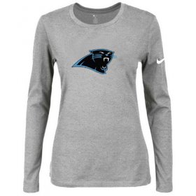 Wholesale Cheap Women\'s Nike Carolina Panthers Of The City Long Sleeve Tri-Blend NFL T-Shirt Light Grey