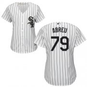 Wholesale Cheap White Sox #79 Jose Abreu White(Black Strip) Home Women's Stitched MLB Jersey