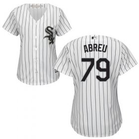 Wholesale Cheap White Sox #79 Jose Abreu White(Black Strip) Home Women\'s Stitched MLB Jersey