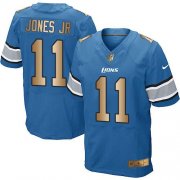 Wholesale Cheap Nike Lions #11 Marvin Jones Jr Blue Team Color Men's Stitched NFL Elite Gold Jersey