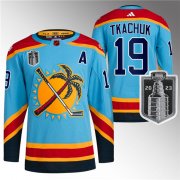 Wholesale Cheap Men's Florida Panthers #19 Matthew Tkachuk Blue 2023 Stanley Cup Final Reverse Retro Stitched Jersey