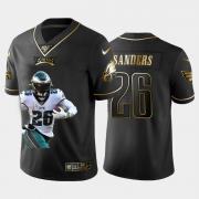 Cheap Philadelphia Eagles #26 Miles Sanders Nike Team Hero Vapor Limited NFL 100 Jersey Black Golden