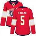 Wholesale Cheap Adidas Panthers #5 Aaron Ekblad Red Home Authentic Women's Stitched NHL Jersey