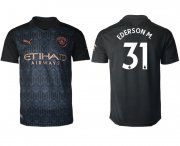 Wholesale Cheap Men 2020-2021 club Manchester City away aaa version 31 black Soccer Jerseys