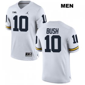 Wholesale Cheap Devin Bush Jordan #10 White Michigan Wolverines Stitched Authentic Mens College Football Jersey