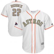Wholesale Cheap Astros #22 Josh Reddick White 2018 Gold Program Cool Base Stitched MLB Jersey