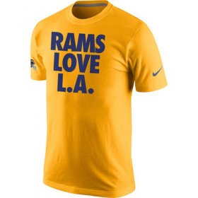 Wholesale Cheap Los Angeles Rams Nike Rams Love L. A.T-Shirt Gold