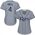 Wholesale Cheap Rays #4 Blake Snell Grey Road Women's Stitched MLB Jersey