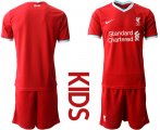 Wholesale Cheap Youth 2020-2021 club Liverpool home blank red Soccer Jerseys