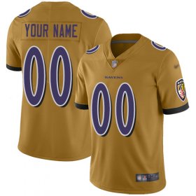 Wholesale Cheap Nike Baltimore Ravens Customized Gold Men\'s Stitched NFL Limited Inverted Legend Jersey