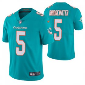 Wholesale Cheap Men\'s Miami Dolphins #5 Teddy Bridgewater Aqua Vapor Untouchable Limited Stitched Football Jersey