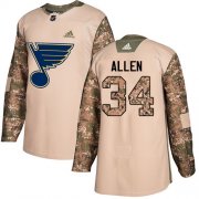 Wholesale Cheap Adidas Blues #34 Jake Allen Camo Authentic 2017 Veterans Day Stitched NHL Jersey