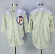 Wholesale Cheap Mitchell And Ness 1921 Phillies Blank Cream Strip Throwback Stitched MLB Jersey