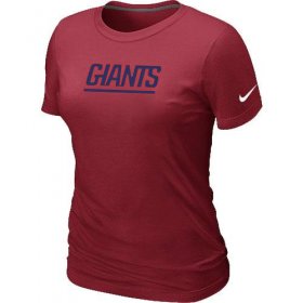 Wholesale Cheap Women\'s Nike New York Giants Authentic Logo T-Shirt Red