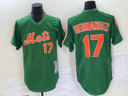 Wholesale Cheap Men's New York Mets #17 Keith Hernandez Green Mesh Throwback Jersey