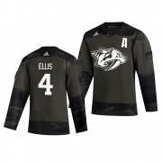 Wholesale Cheap Nashville Predators #4 Ryan Ellis Adidas 2019 Veterans Day Men's Authentic Practice NHL Jersey Camo