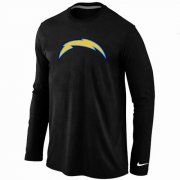 Wholesale Cheap Nike Los Angeles Chargers Logo Long Sleeve T-Shirt Black