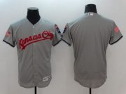 Wholesale Cheap Royals Blank Grey Fashion Stars & Stripes Flexbase Authentic Stitched MLB Jersey