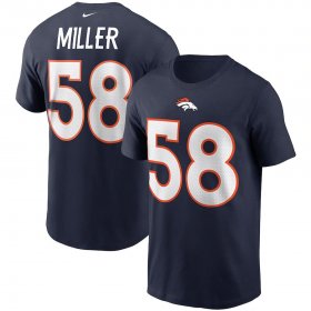 Wholesale Cheap Denver Broncos #58 Von Miller Nike Team Player Name & Number T-Shirt Navy