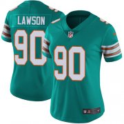 Wholesale Cheap Nike Dolphins #90 Shaq Lawson Aqua Green Alternate Women's Stitched NFL Vapor Untouchable Limited Jersey