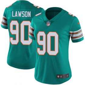 Wholesale Cheap Nike Dolphins #90 Shaq Lawson Aqua Green Alternate Women\'s Stitched NFL Vapor Untouchable Limited Jersey