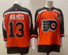 Wholesale Cheap Men\'s Philadelphia Flyers #13 Kevin Hayes Orange Adidas 2020-21 Stitched NHL Jersey