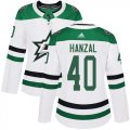 Cheap Adidas Stars #40 Martin Hanzal White Road Authentic Women's Stitched NHL Jersey