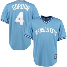 Wholesale Cheap Kansas City Royals #4 Alex Gordon Majestic Cooperstown Collection Cool Base Player Jersey Blue