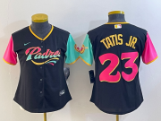 Cheap Women's San Diego Padres #23 Fernando Tatis Jr Black 2022 City Connect Cool Base Stitched Jersey