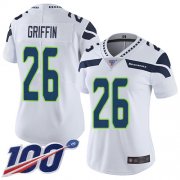 Wholesale Cheap Nike Seahawks #26 Shaquem Griffin White Women's Stitched NFL 100th Season Vapor Limited Jersey