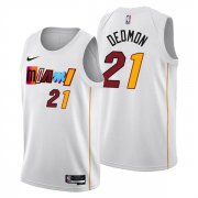 Wholesale Cheap Men's Miami Heat #21 Dewayne Dedmon 2022-23 White City Edition Stitched Jersey