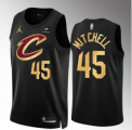 Wholesale Cheap Men's Cleveland Cavaliers #45 Donovan Mitchell Black Statement Edition Stitched Jersey