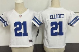 Wholesale Cheap Toddler Nike Cowboys #21 Ezekiel Elliott White Stitched NFL Elite Jersey