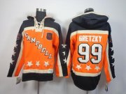 Wholesale Cheap Oilers #99 Wayne Gretzky Orange All-Star Sawyer Hooded Sweatshirt Stitched NHL Jersey