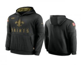 Wholesale Cheap Men\'s New Orleans Saints Black 2020 Salute to Service Sideline Performance Pullover Hoodie