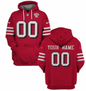 Wholesale Cheap Men's San Francisco 49ers Active Custom 2021 Red 75th Anniversary Pullover Hoodie