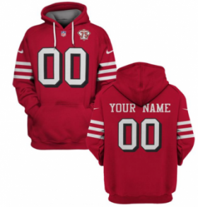 Wholesale Cheap Men\'s San Francisco 49ers Active Custom 2021 Red 75th Anniversary Pullover Hoodie