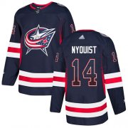Wholesale Cheap Adidas Blue Jackets #14 Gustav Nyquist Navy Blue Home Authentic Drift Fashion Stitched NHL Jersey