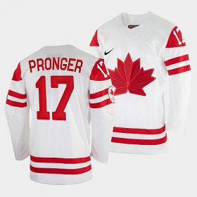 Wholesale Cheap Men\'s Chris Pronger Canada Hockey White 2022 Winter Olympic #17 Salt Lake City Jersey