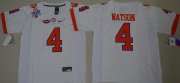 Wholesale Cheap Men's Clemson Tigers #4 Deshaun Watson White Stitched NCAA Nike 2016 College Football Jersey