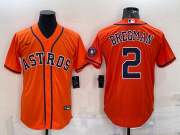 Wholesale Cheap Men's Houston Astros #2 Alex Bregman Orange With Patch Stitched MLB Cool Base Nike Jersey