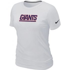 Wholesale Cheap Women\'s Nike New York Giants Authentic Logo T-Shirt White