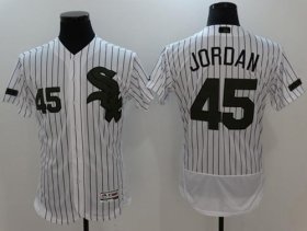 Wholesale Cheap White Sox #45 Michael Jordan White(Black Strip) Flexbase Authentic Collection Memorial Day Stitched MLB Jersey