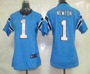 Wholesale Cheap Nike Panthers #1 Cam Newton Blue Alternate Women's Stitched NFL Elite Jersey
